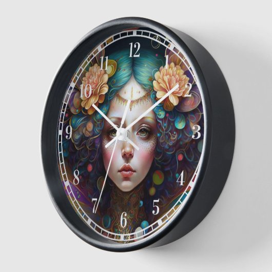 Trippy Fairy Fantasy Art Uhr (Winkel)