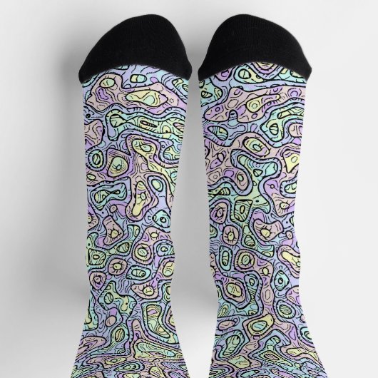Trippy-farbene Blocksocken Socken (Oben)