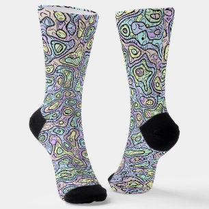 Trippy-farbene Blocksocken Socken