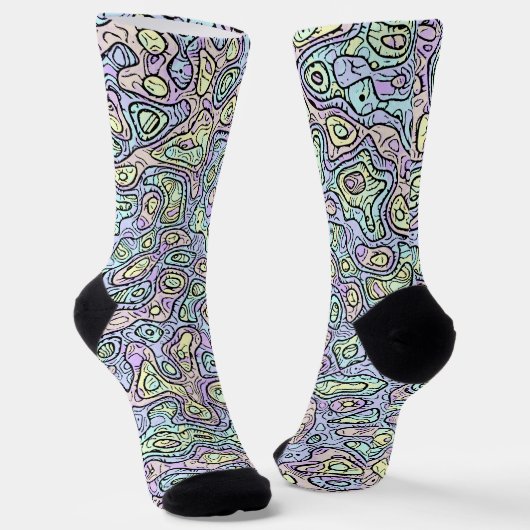 Trippy-farbene Blocksocken Socken (Gewinkelt)