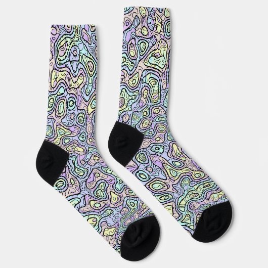 Trippy-farbene Blocksocken Socken (Rechts)