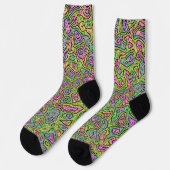 Trippy-farbene Blocksocken Socken (Linkes Detail)