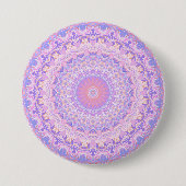 Trippy-farbige, komplizierte Boho-Hippie-Mandala Button (Vorderseite)