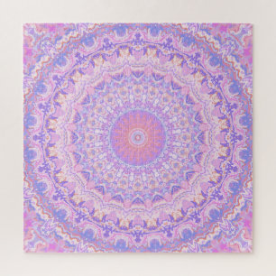 Trippy-farbige, komplizierte Boho-Hippie-Mandala Puzzle