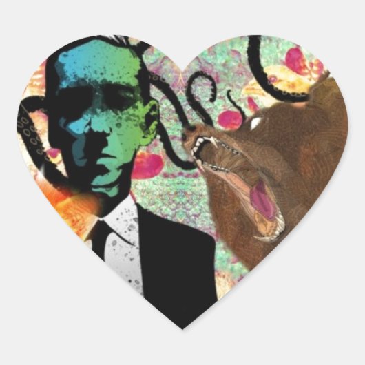 Trippy Frankenstein Art Herz-Aufkleber (Vorderseite)