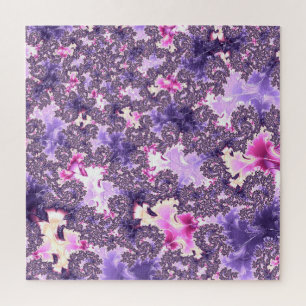 Trippy Funky Boho Groovy Pastel Spiral Fraktal Art Puzzle