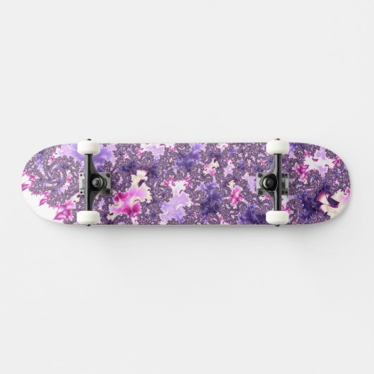 Trippy Funky Boho Groovy Pastel Spiral Fraktal Art Skateboard (Horizontal)