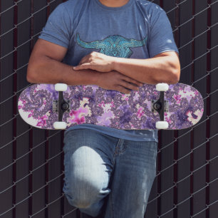 Trippy Funky Boho Pastel Spiral Fraktal Art Skateboard