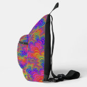 Trippy Funky Bold Abstraktes Rainbow-Fraktal Crossbody Bag (Rechts)