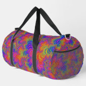 Trippy Funky Bold Abstraktes Rainbow-Fraktal Duffle Bag (Rechte Ecke)