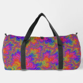 Trippy Funky Bold Abstraktes Rainbow-Fraktal Duffle Bag (Rückseite)