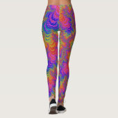 Trippy Funky Bold Abstraktes Rainbow-Fraktal Leggings (Rückseite)