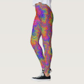 Trippy Funky Bold Abstraktes Rainbow-Fraktal Leggings (Links)