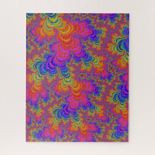 Trippy Funky Bold Abstraktes Rainbow-Fraktal Puzzle (Vertikal)