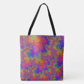 Trippy Funky Bold Abstraktes Rainbow-Fraktal Tasche (Vorderseite)