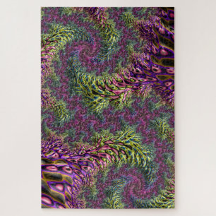 Trippy Funky Groovy Digitale Abstrakte Fraktal Kun Puzzle