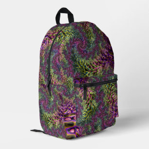 Trippy Funky Groovy Digitales Abstraktes Fraktal A Bedruckter Rucksack