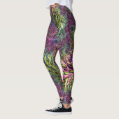 Trippy Funky Groovy Digitales Abstraktes Fraktal A Leggings (Links)