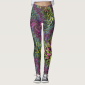 Trippy Funky Groovy Digitales Abstraktes Fraktal A Leggings (Vorderseite)