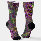 Trippy Funky Groovy Digitales Abstraktes Fraktal A Socken (Gewinkelt)