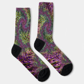 Trippy Funky Groovy Digitales Abstraktes Fraktal A Socken (Rechts)