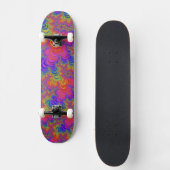 Trippy Funky Knallig Lebendig Regenbogen Abstrakt Skateboard (Vorderseite)