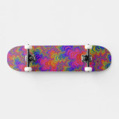 Trippy Funky Knallig Lebendig Regenbogen Abstrakt Skateboard (Horizontal)