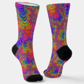 Trippy Funky Knallig Lebendig Regenbogen Abstrakt  Socken (Gewinkelt)