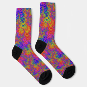 Trippy Funky Knallig Lebendig Regenbogen Abstrakt Socken