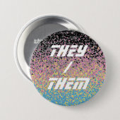 Trippy Funky pixated Polygender Prilag Button (Vorne & Hinten)