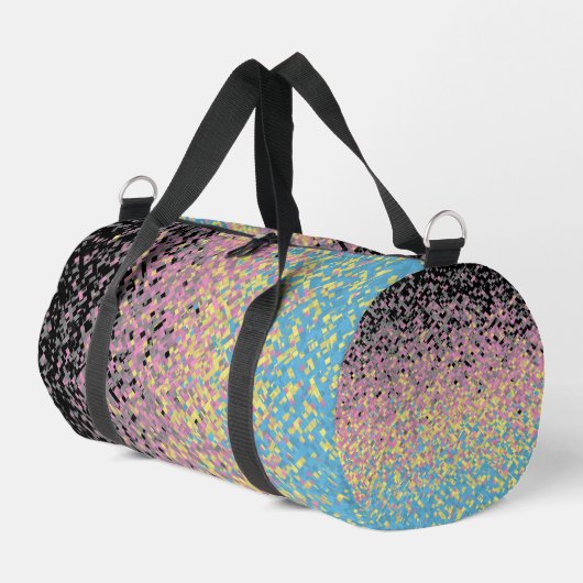 Trippy Funky pixated Polygender Prilag Duffle Bag (Linke Seite)