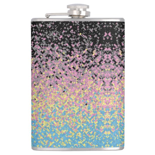 Trippy Funky pixated Polygender Prilag Flachmann (Vorderseite)