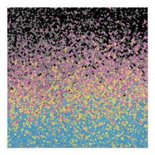 Trippy Funky pixated Polygender Prilag Poster