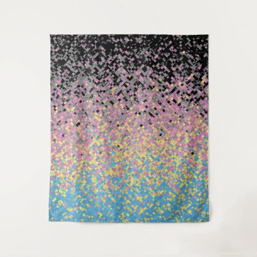 Trippy Funky pixated Polygender Prilag Wandteppich (Vorderseite)