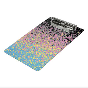 Trippy Funky Pixelated Polygender-Stolz-Flagge Mini Klemmbrett
