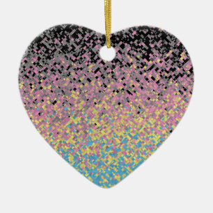 Trippy Funky Pixelated Polygender-Stolzflagge Keramik Ornament