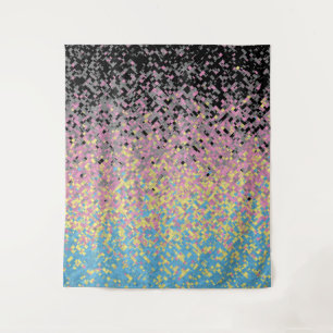 Trippy Funky Pixelated Polygender-Stolzflagge Wandteppich