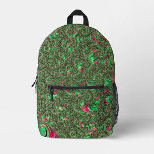 Trippy Funky Psychedelic Groovy Spiral Fraktal Art Bedruckter Rucksack