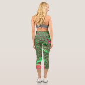 Trippy Funky Psychedelic Groovy Spiral Fraktal Art Capri Leggings (Rückseite)