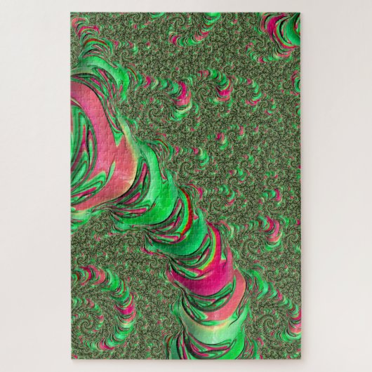 Trippy Funky Psychedelic Groovy Spiral Fraktal Art Puzzle (Vertikal)