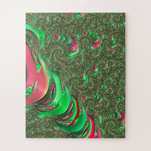 Trippy Funky Psychedelic Groovy Spiral Fraktal Art Puzzle (Vertikal)