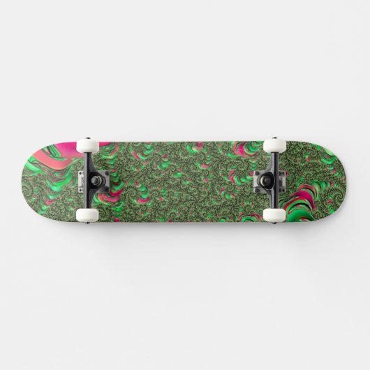 Trippy Funky Psychedelic Groovy Spiral Fraktal Art Skateboard (Horizontal)