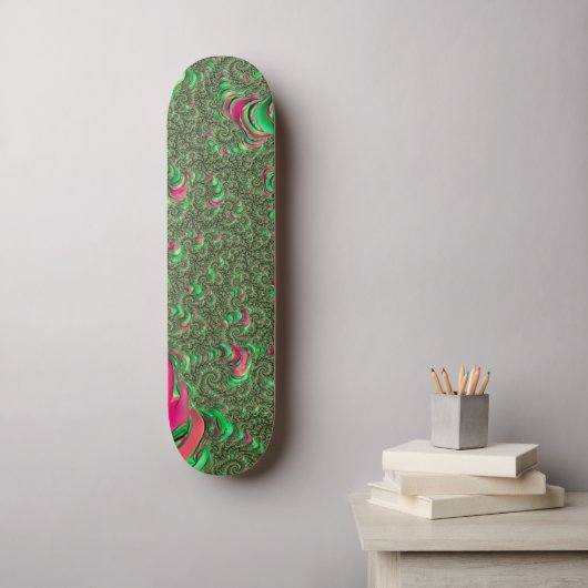 Trippy Funky Psychedelic Groovy Spiral Fraktal Art Skateboard (Wandkunst)
