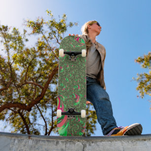 Trippy Funky psychedelische groovy Spiral-Fraktal- Skateboard
