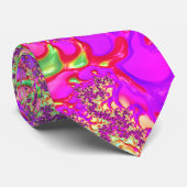 Trippy Funky Vibrany Neon Groovy Acid Trip Fraktal Krawatte (Gerollt)
