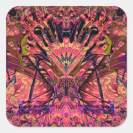 Trippy Garland Quadratischer Aufkleber