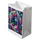 Trippy-gefärbte Krawatte Halloween-Göttin-Geschenk Mittlere Geschenktüte (Vorderseite Schrägansicht)
