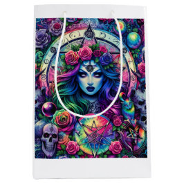 Trippy-gefärbte Krawatte Halloween-Göttin-Geschenk Mittlere Geschenktüte