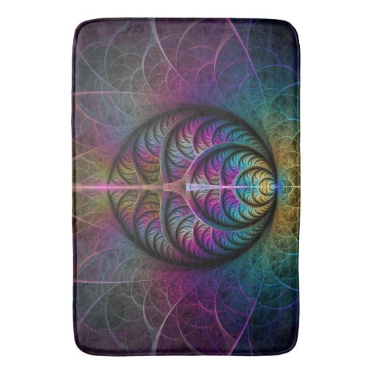 Trippy Gemustert Colorado Abstraktes Fraktal Kunst Badematte (Vorderseite Vertikal)
