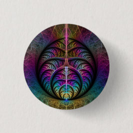 Trippy Gemustert Colorado Abstraktes Fraktal Kunst Button